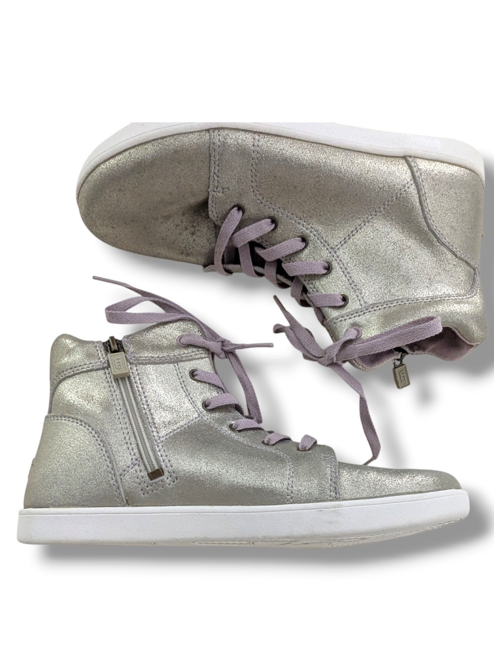 UGG Schyler Metallic High-Top Sneaker, Size 6